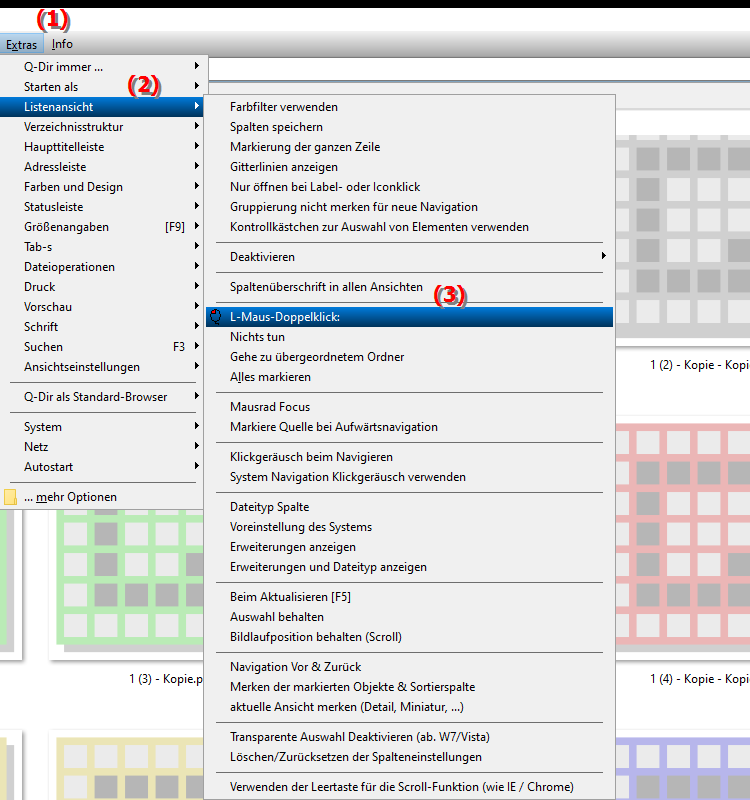 Was passiert beim Doppelklick mit der linken Maustaste im Datei Explorer